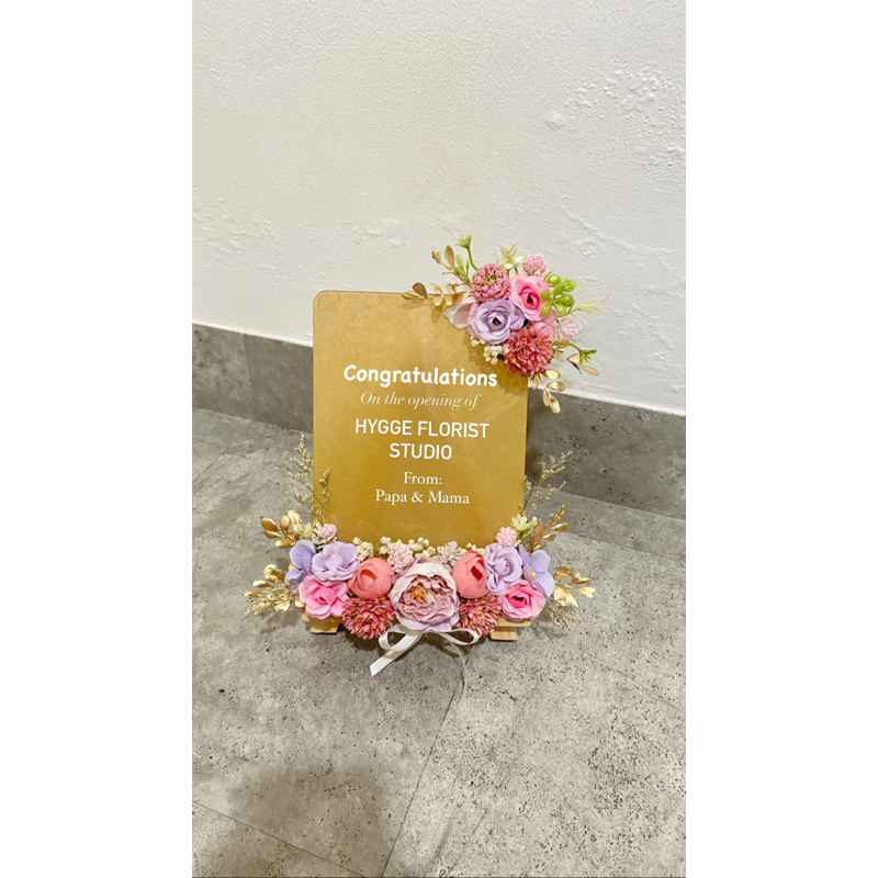 Mini Standing Acrylic / Bunga Papan Akrilik / Bunga Opening / Papan Akrilik