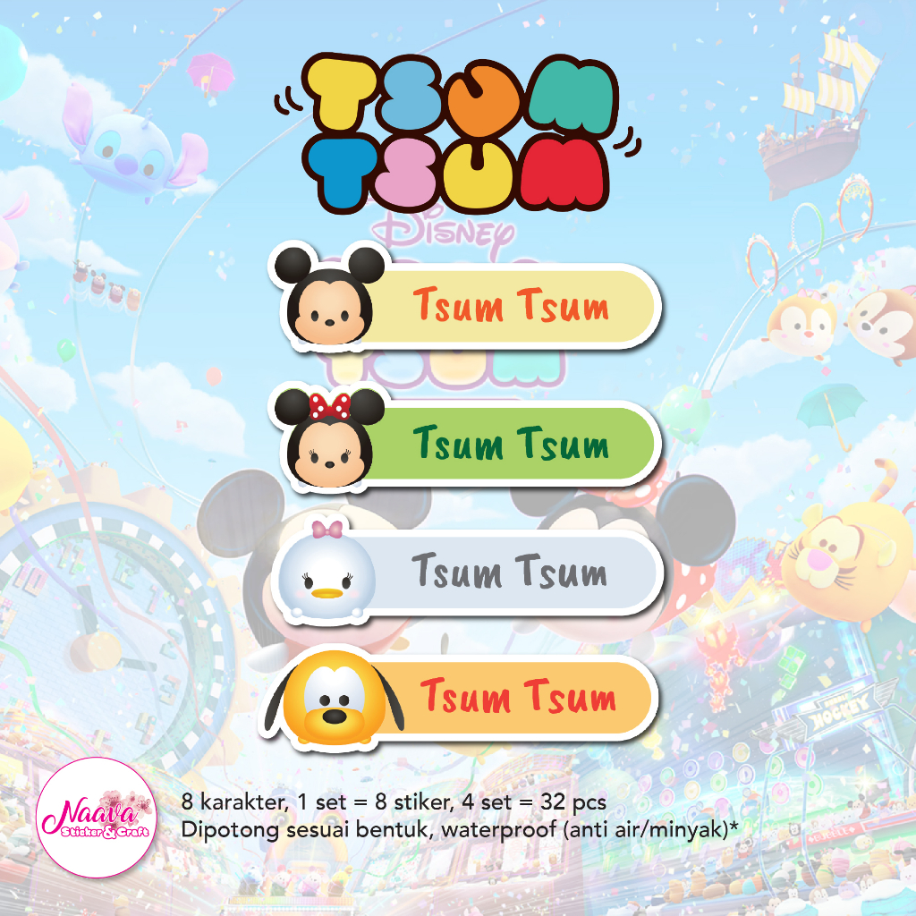 

STIKER LABEL BUKU CUSTOM NAMA ANAK - TSUM TSUM MICKEY