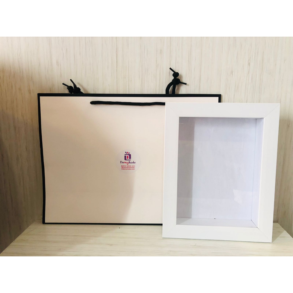 BINGKAI (FRAME) HIASAN POLOS PUTIH / NATURAL