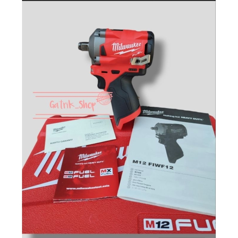 Milwaukee M12 Stuby Impact Wrench Impact Baterai Milwaukee M12 FIWF 12