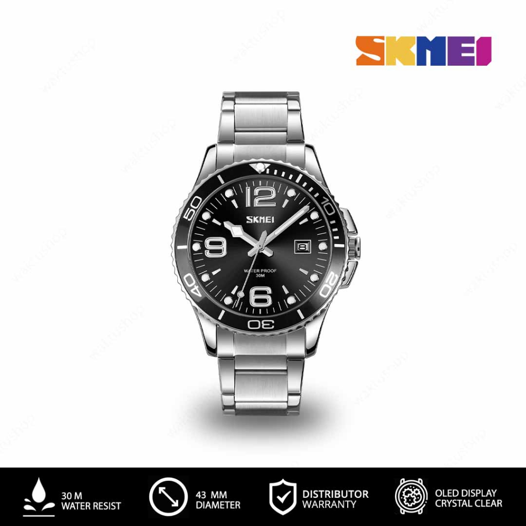 SKMEI 9278 Original Jam Tangan Analog Stainless Steel Jam Tangan Tahan Air