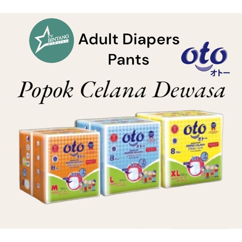 POPOK CELANA DEWASA / ADULT DIAPERS PANTS/ PEREKAT (ADULT DIAPERS) DEWASA MEREK OTO
