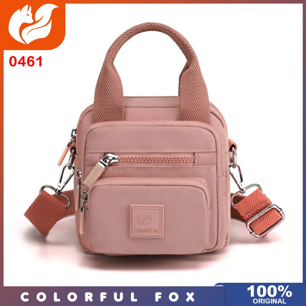 Colorful fox ori - Tas selempang wanita colorful fox 0461 nilon waterproof tas wanita original
