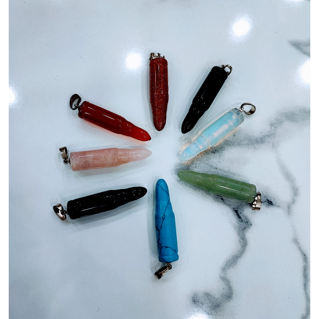 Liontin Batu Alam/ Batu Akik/ Amethyst Giok Biduri Sepah/ Peluru/ Pria Wanita Part 7