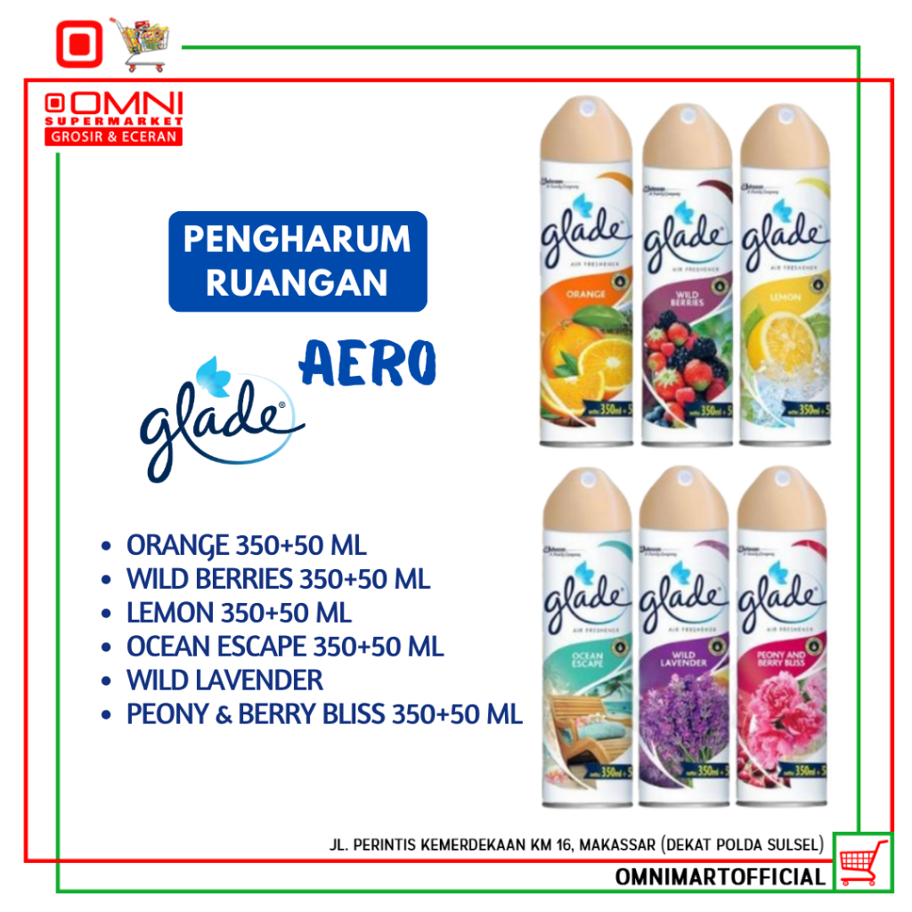 GLADE AERO SPRAY PENGHARUM RUANGAN 250 ML - 350 +50 ML