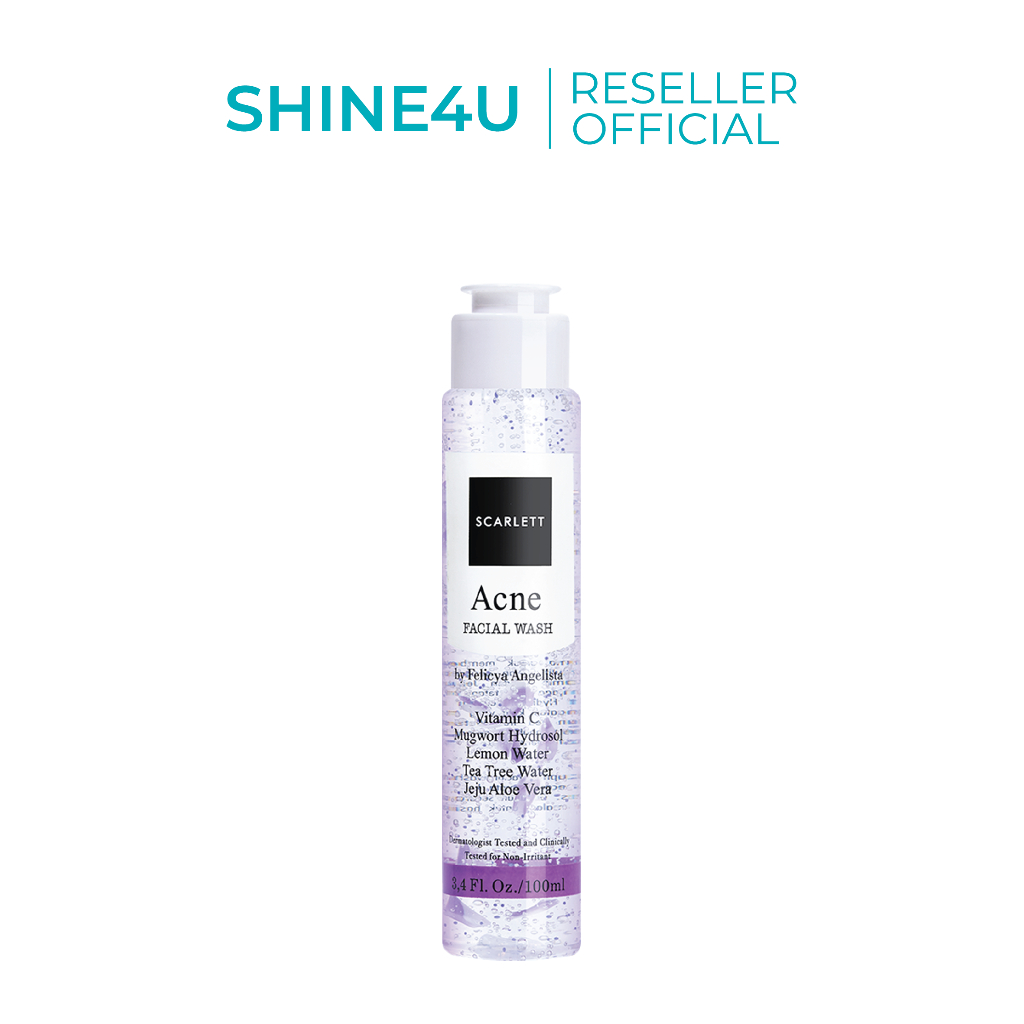 SCARLETT Whitening Acne Facial Wash - Sabun Cuci Muka Untuk Jerawat - Shine4U
