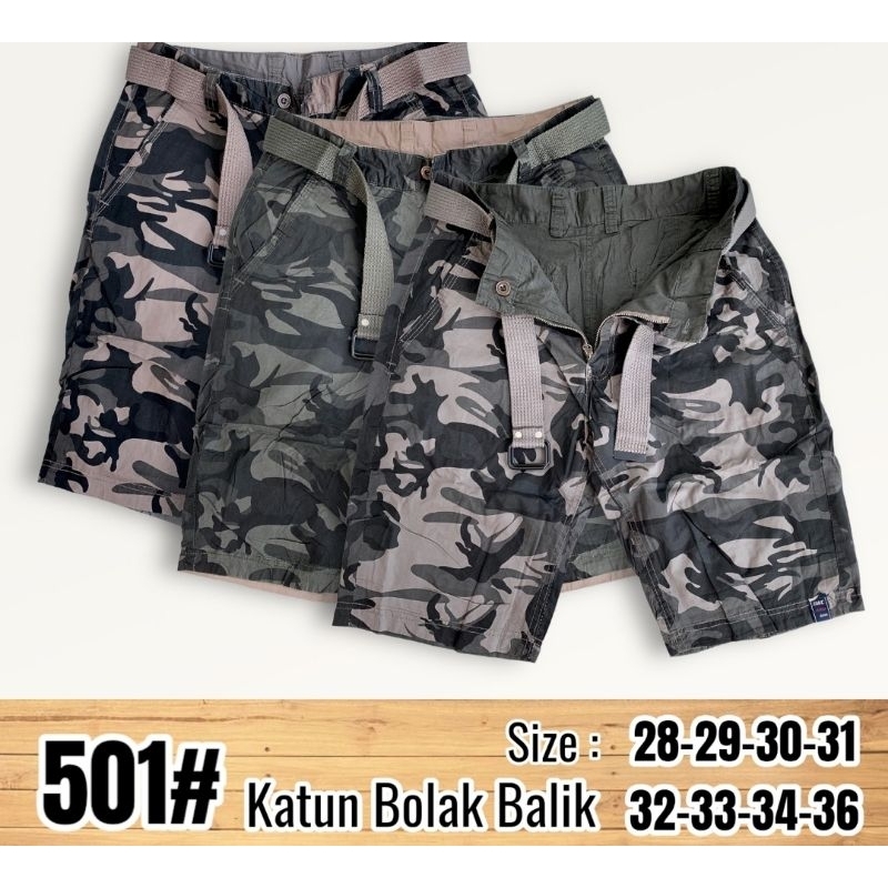 Celana loreng bolak balik import /celana pendek pria bawangcheng /celana pendek katun import bolak b
