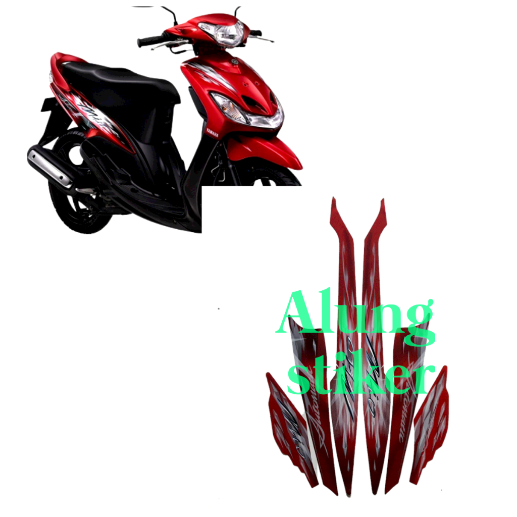 STIER STRIPING LIS LES BODY MOTOR MIO SPORTY 2009 WARNA MERAH STANDAR