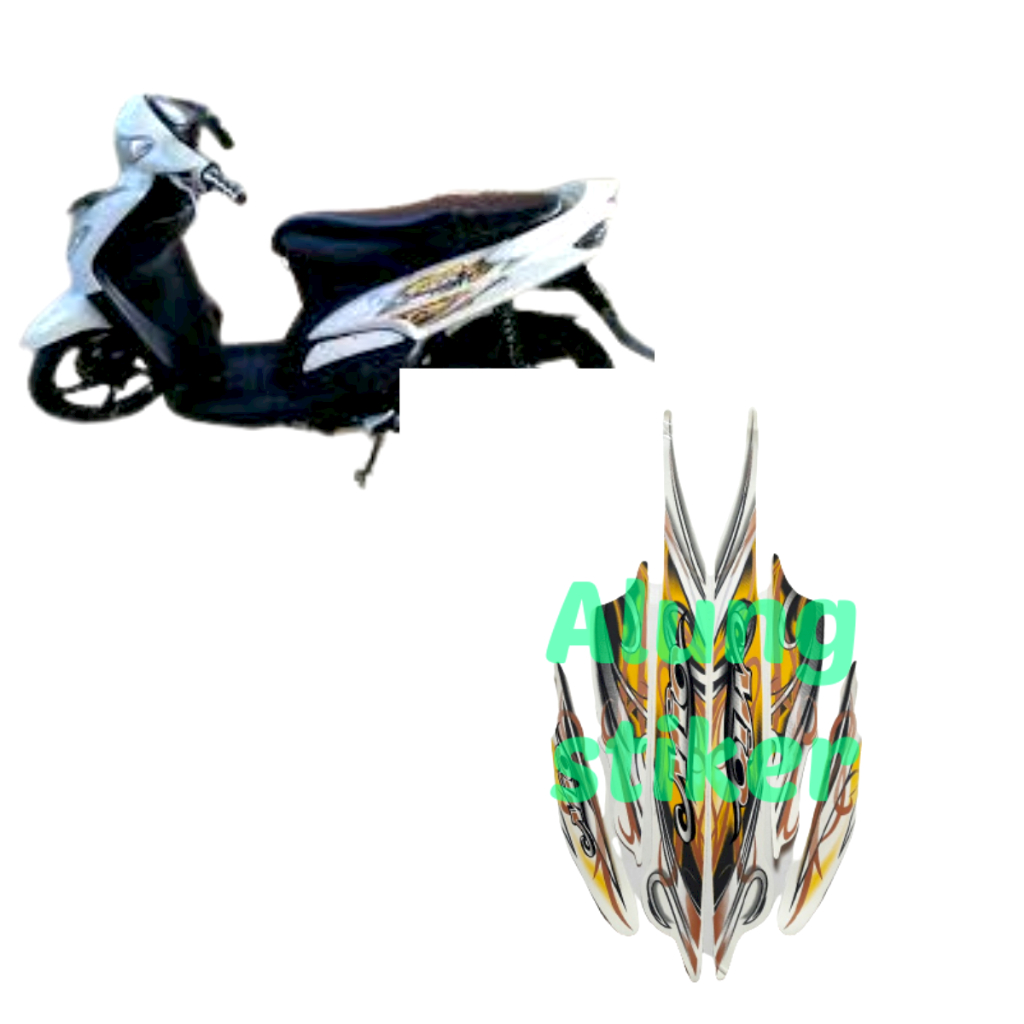STIKER STRIPING MOTOR MIO SPORTY 2010 PUTIH