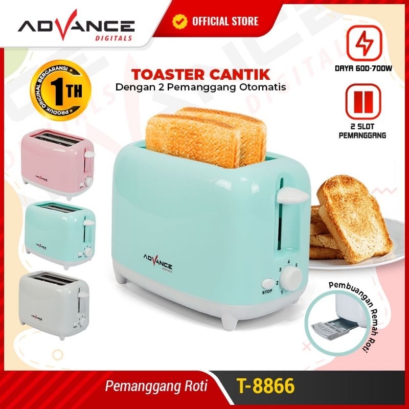 Advance T8866 Toaster Roti / Pemanggang Roti Bakar Low Watt