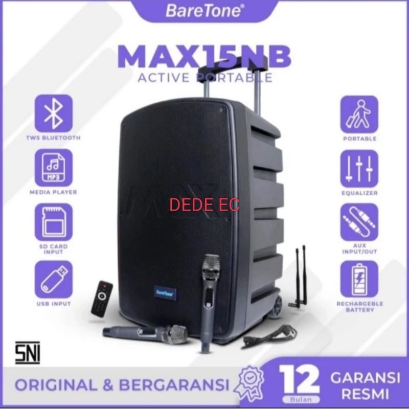 SPEAKER PORTABEL BARETONE MAX 15NB BARETONE 15 INCH 800WATT