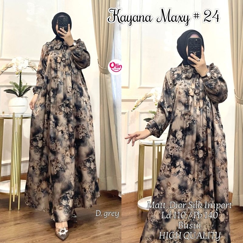 KAYANA MAXI #24/ DRES MOTIF SILK PREMIUM ORI OLIN