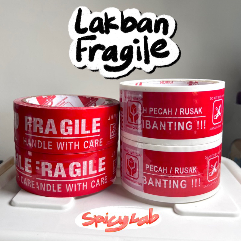 

[READY] Lakban Fragile 36mm Packing Aman Barang Photocard Kpop