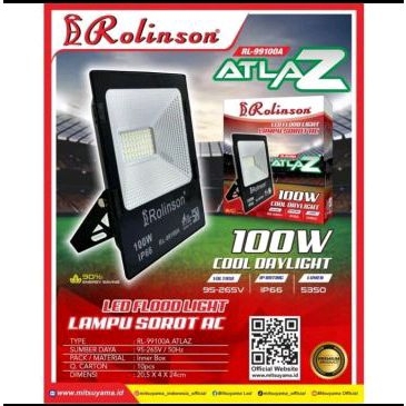 LAMPU SOROT LED 100 WATT PUTIH ROLINSON IP66 Lampu tembak LED 100 Watt FLO