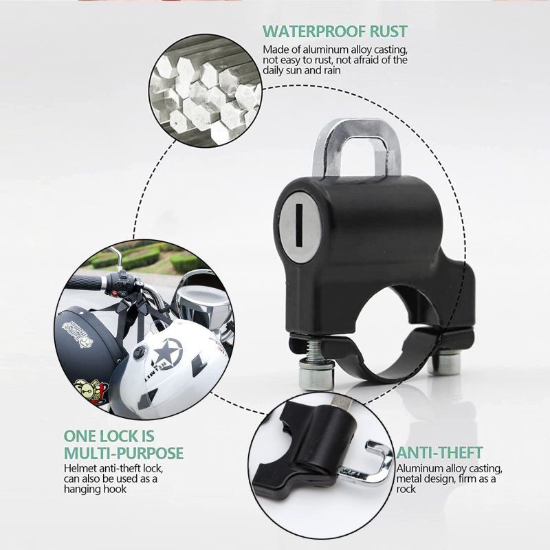 KUNCI GEMBOK Gembok Helm Anti Maling Kunci Helm Motor Anti Kunci Pengaman Helm Motor Helm Motor Anda