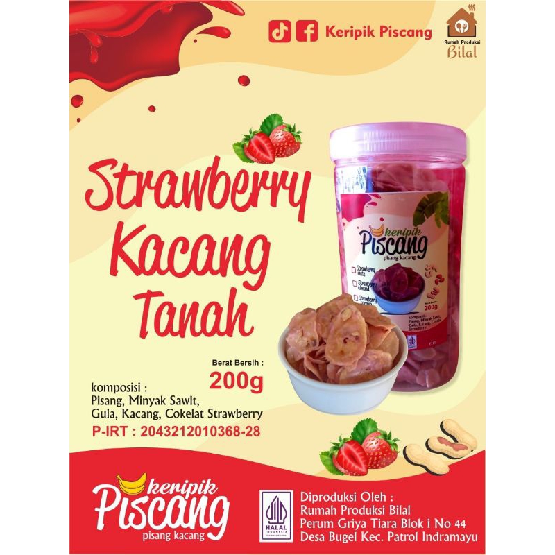 

keripik piscang strawberry kacang
