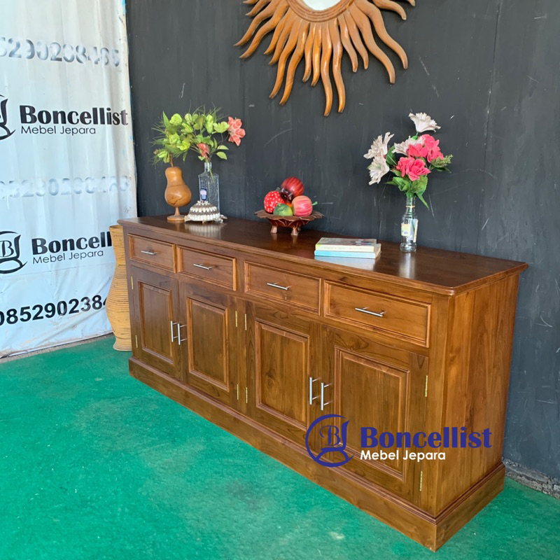 bufet minimalis YUMNA model Lis kayu jati mebel Jepara