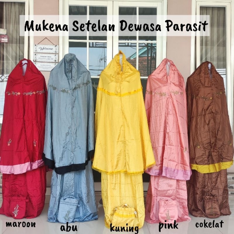 Mukena setelan parasit dewasa / grosir mukena / mukena katun