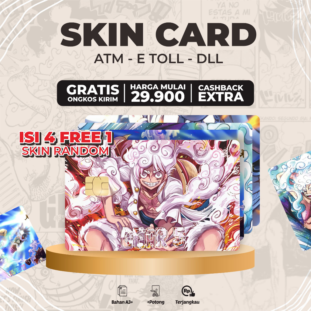 

Skin ATM Luffy GEAR5 glossy fullcolour isi 4 free 1skin random