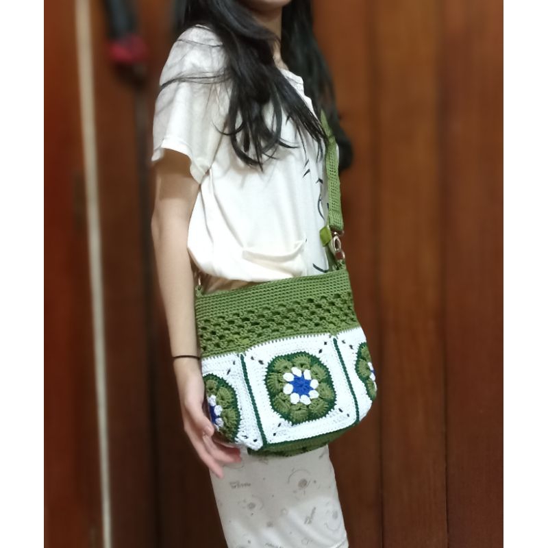 Tas Selempang Rajut / Tas Motif / Tas Selempang / Tas Kekinian / Tas Unik