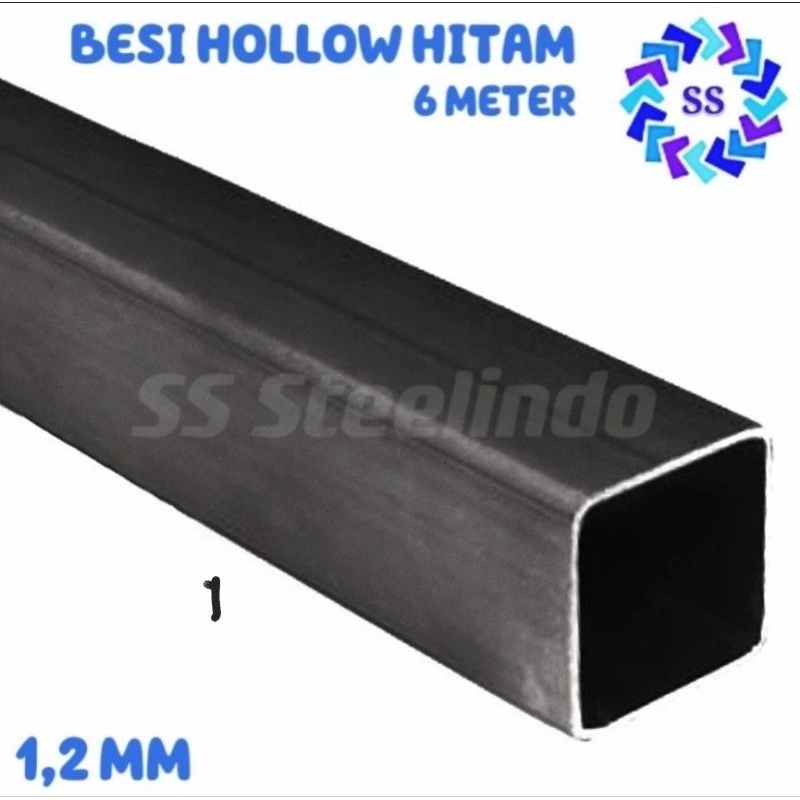 BESI HOLLOW-KOTAK HITAM 1,2MM 6 METER PROFIL BAJA