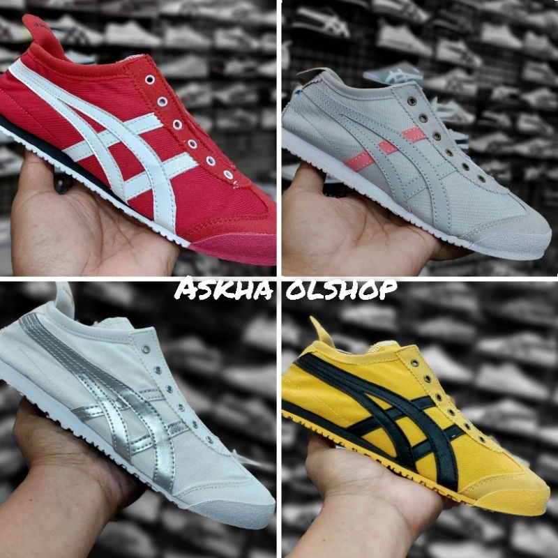 SEPATU WANITA ONITSUKA TIEGER SLIP ON TAMPA TALI KANVAS TERLARIS