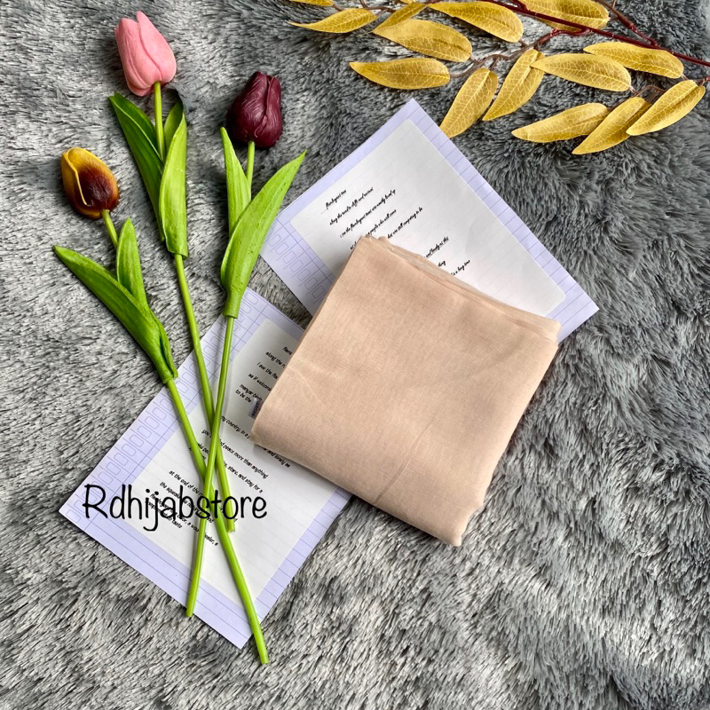 hijab segiempat paris / catton paris old | red rose | azara | varisha-Cream