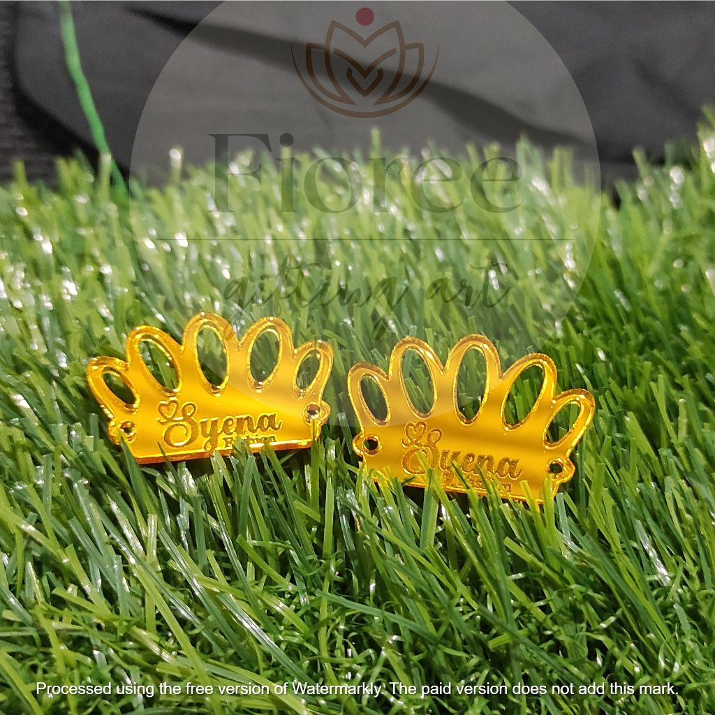 Label Akrilik MAHKOTA | Label Hijab mahkota | Label - Fioree.gift