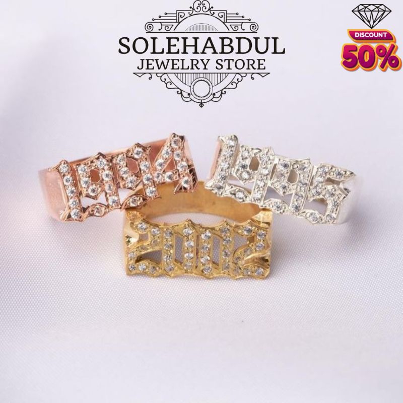 Cincin nama perak + berlian eropa asli | bisa riquest nama