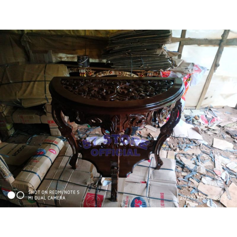 Meja Hias/ Meja Dinding Minimalis Ukir Jati Jepara