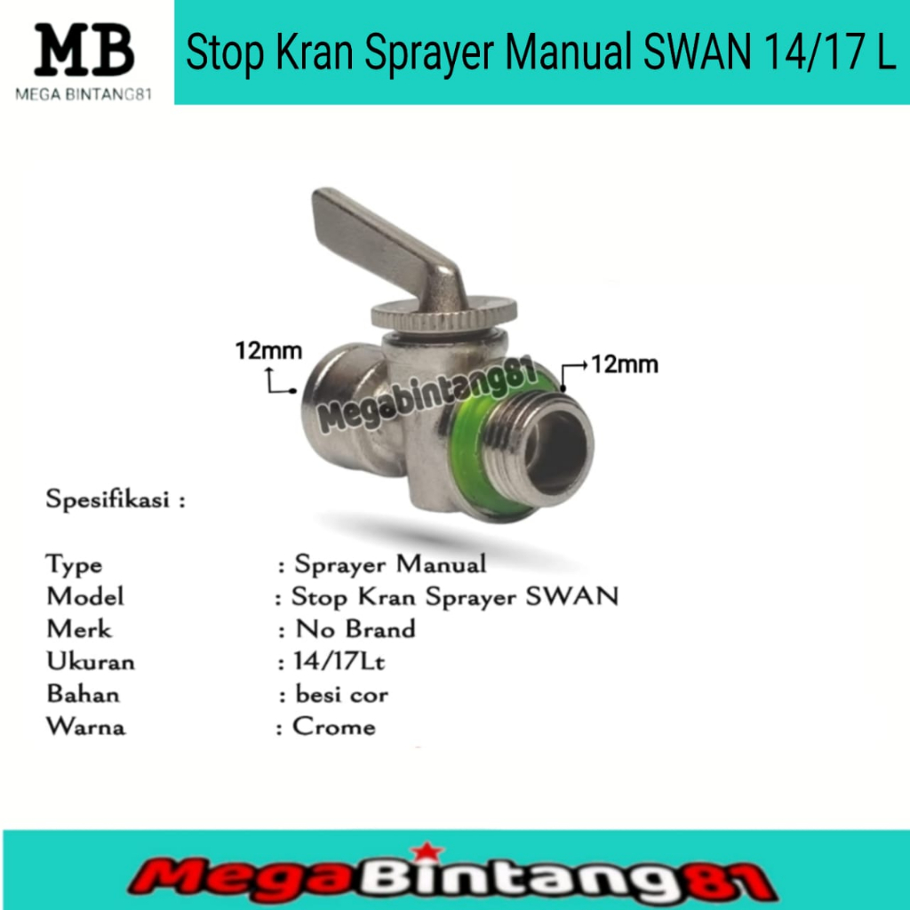 Stop kran sprayer SWAN stop kran prayer semprotan SWAN kran swan stop kran semprotan 14 / 17 liter