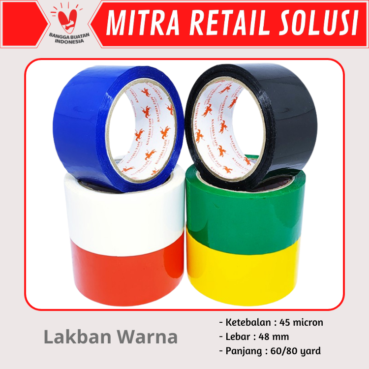 

Lakban Warna Ksatria Tape 48mmx60yard