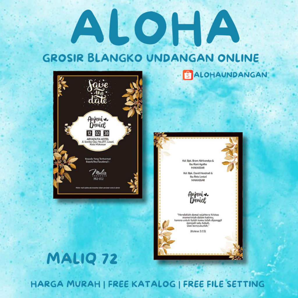 BLANGKO UNDANGAN NIKAH MURAH MALIQ 72 | Aloha Undangan
