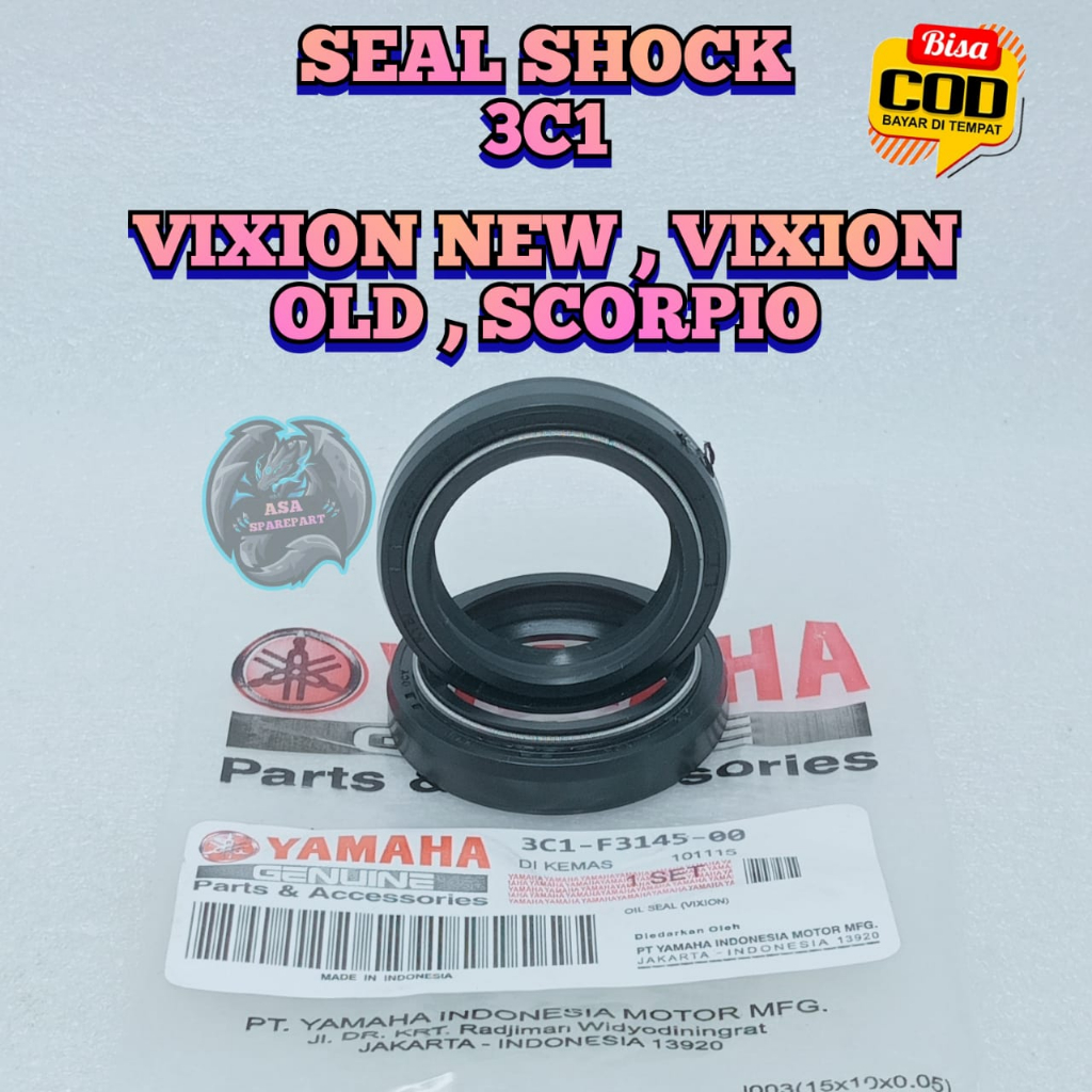 SEAL SHOCK DEPAN ASLI ORIGINAL YAMAHA 3C1 SEPASANG UNTUK MOTOR VIXION NEW, VIXION OLD, SCORPIO OLI S