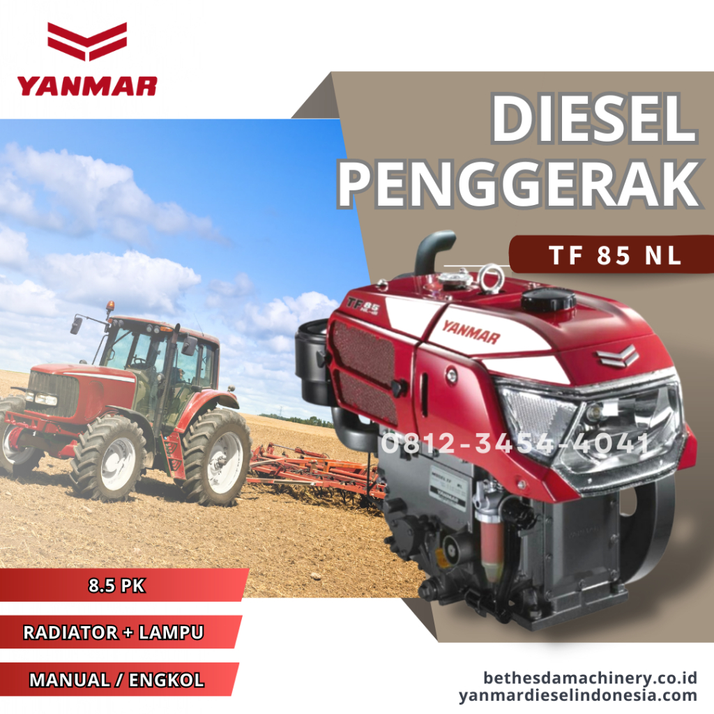 Mesin TF 85 NL Yanmar 8.5 Pk Diesel + Lampu - New Look