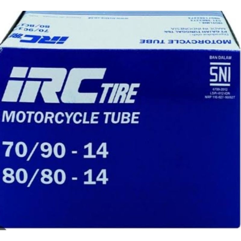 Ban Dalam IRC ukuran 70/90-14 untuk sepeda motor matic mio  LAMA  depan  Original 100%