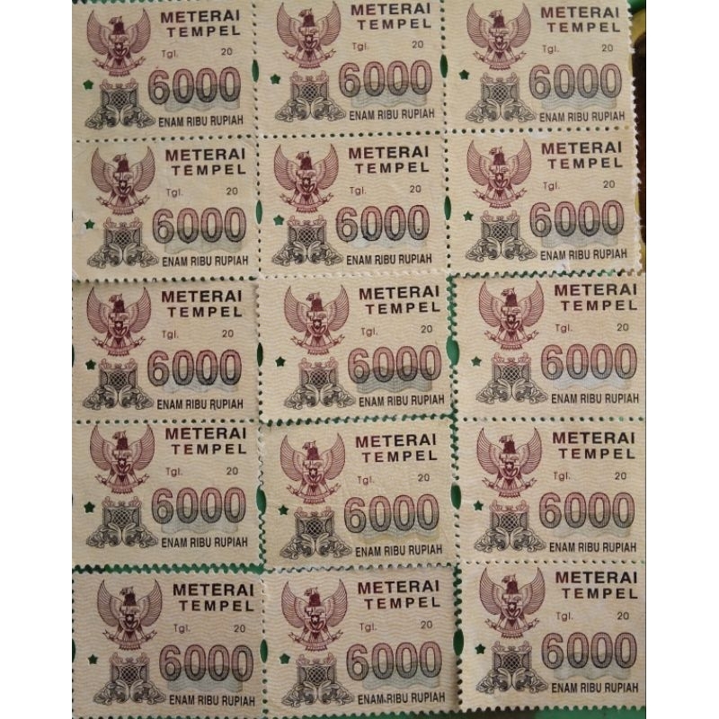Materai Rp6000 Asli Tahun 2004 2005 2006
