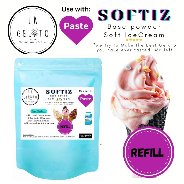 

250gr Bubuk Soft ice cream Premium untuk Refill - Pakai susu