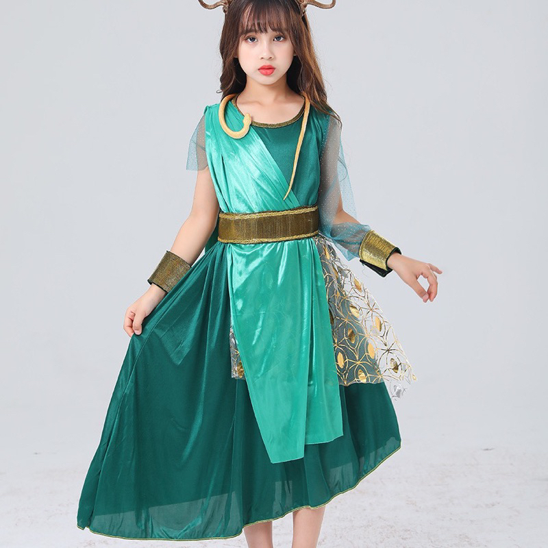 kostum yunani anak medusa | greek princess medusa costume halloween girl