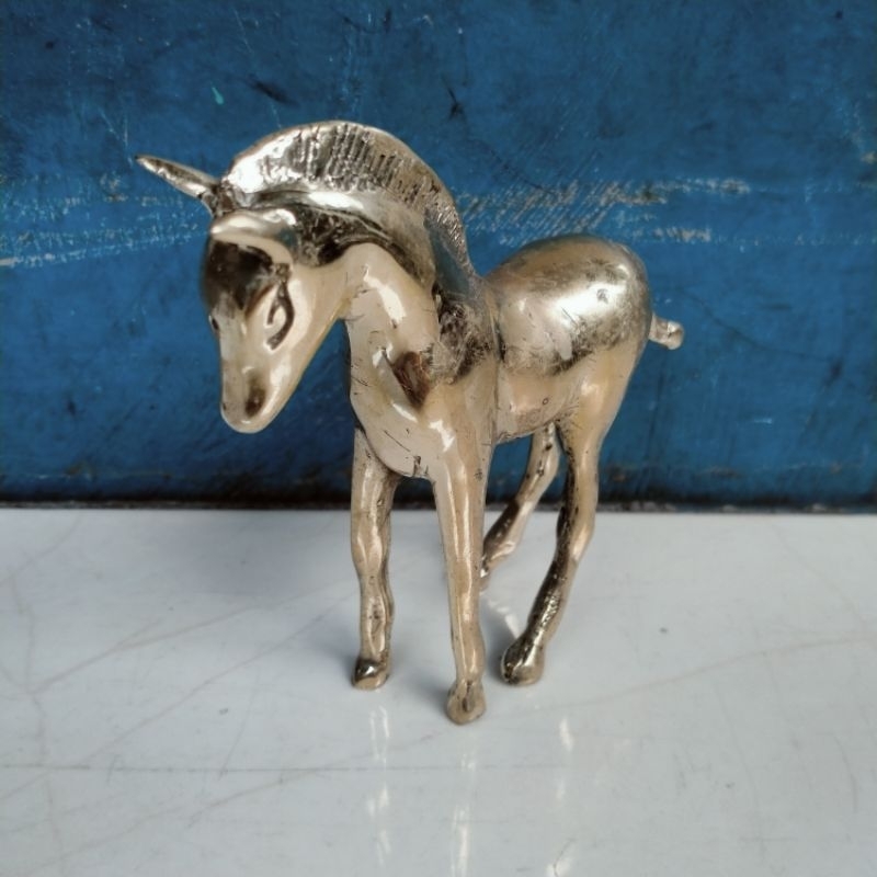 Patung Pajangan kuda Kuningan Hiasan Rumah Antik