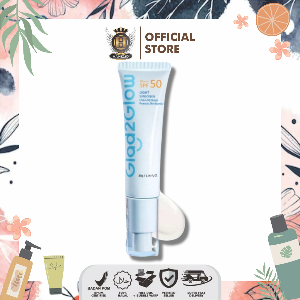 Glad2Glow Light Sunscreen Gel UV SPF50 PA+++ 30g | Oil-Control Facial Sunscreen Sunblock UVA UVB