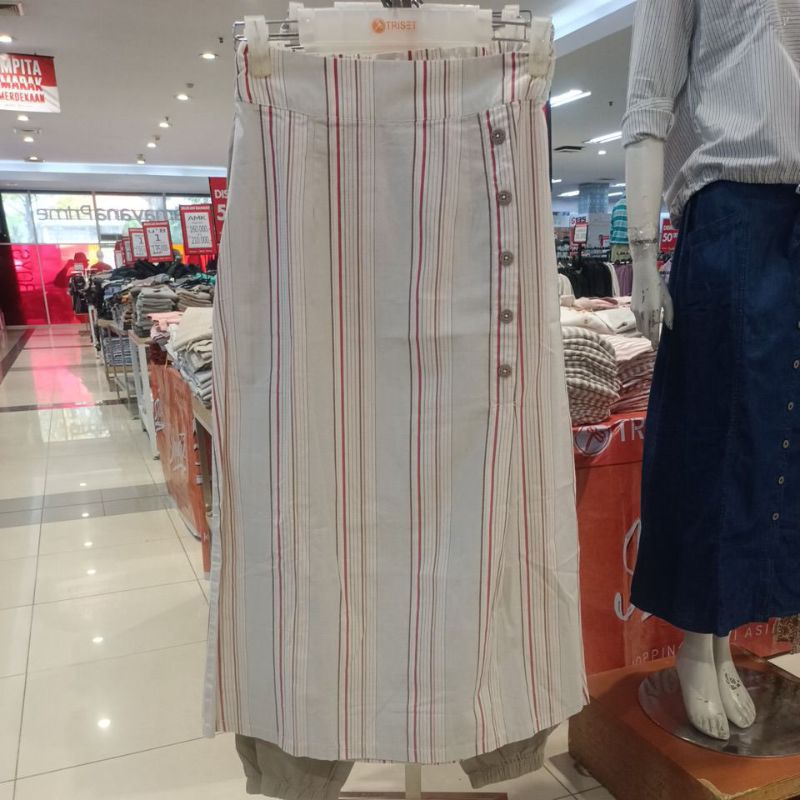 triset rok wanita casual