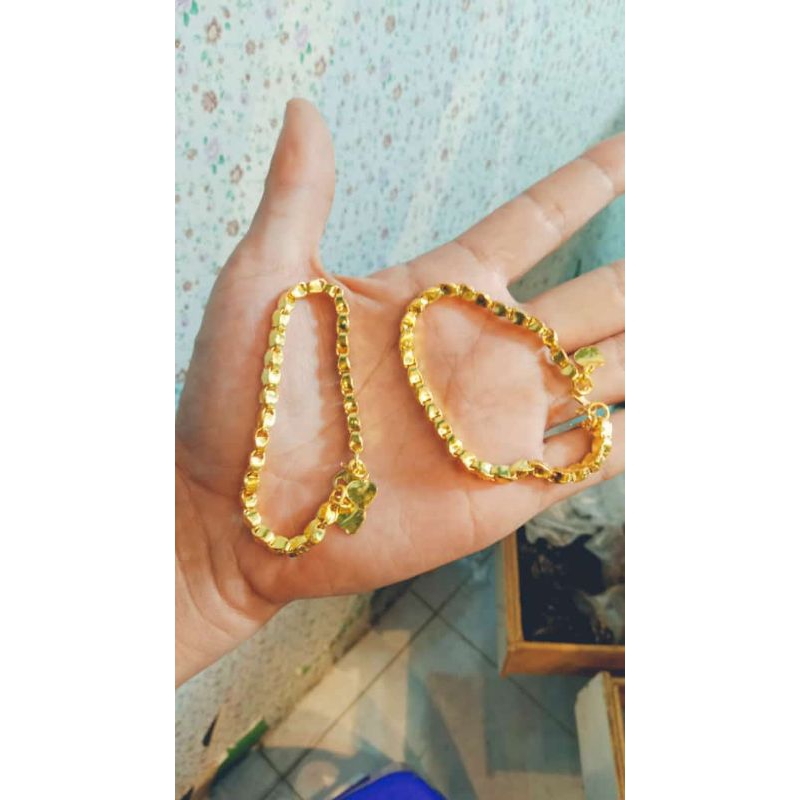 Gelang Padi 4 Suku Lapis Mas 24k