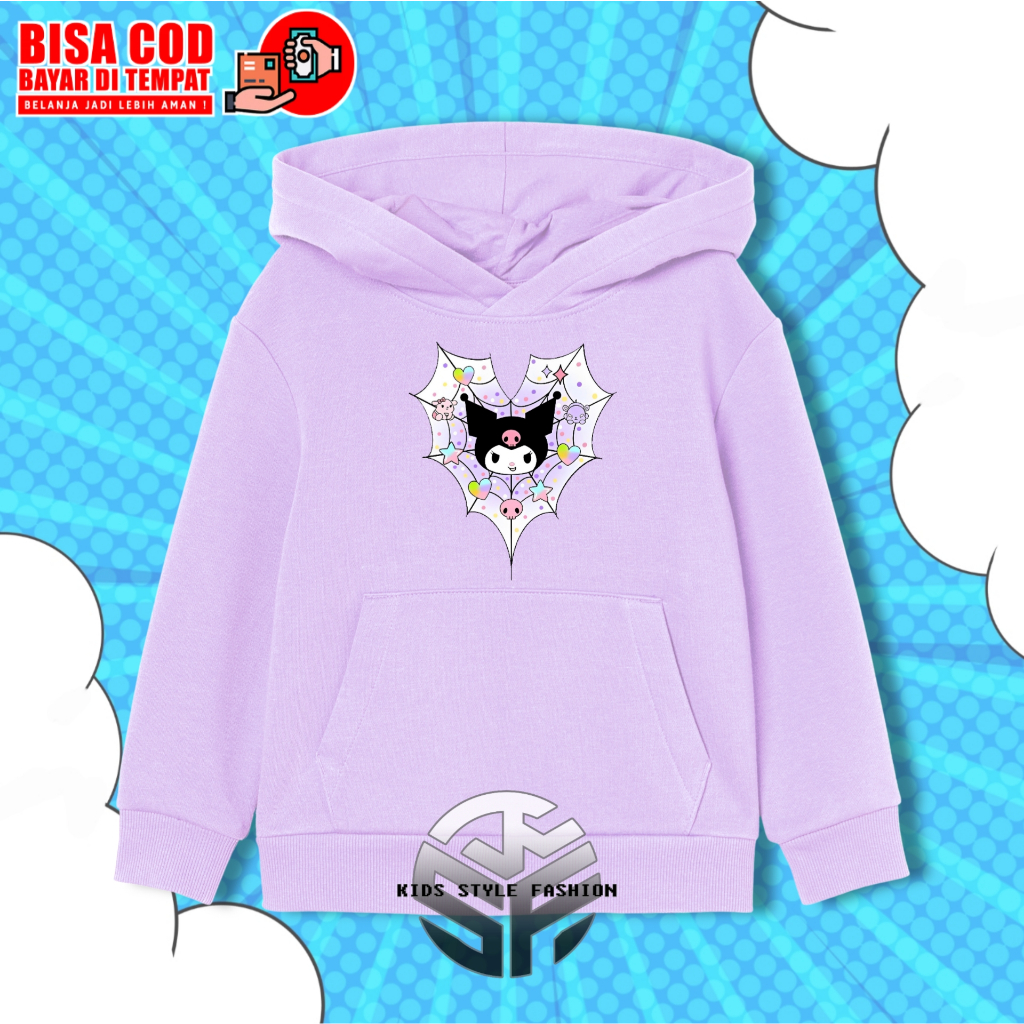 Jaket Hoodie Anak Kuromi Lucu Sweater Hoodie Anak Kuromi