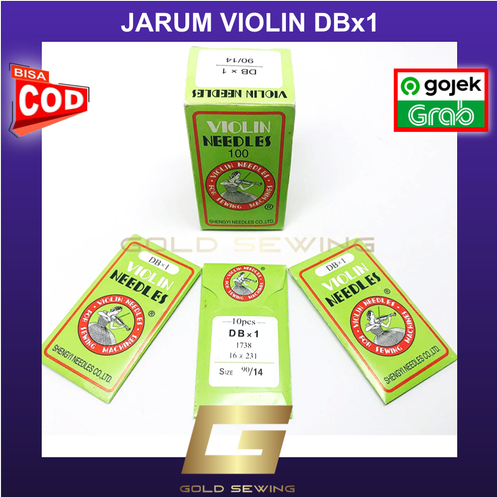 Jarum VIOLIN Needle DB x 1 DBx1 11 13 14 16 18 21 Mesin Jahit High Speed Industri - GOLD