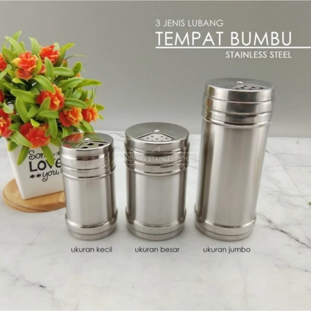 Pepper Shaker Tempat Bumbu Lada Garam Stainless Multifungsi SBR