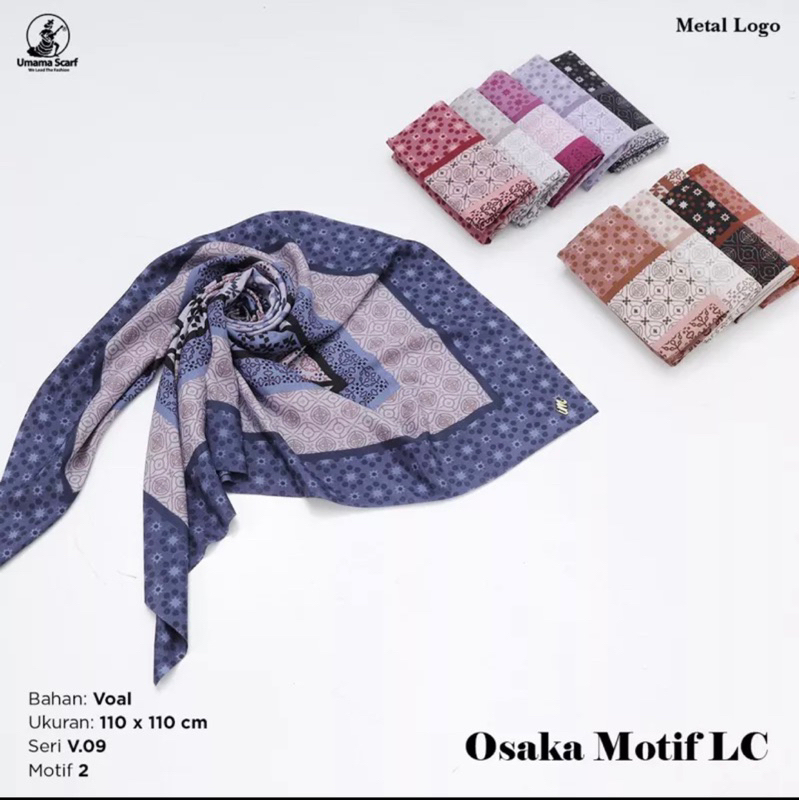 osaka motif metal logo by umama scarf/ hijab segiempat umama