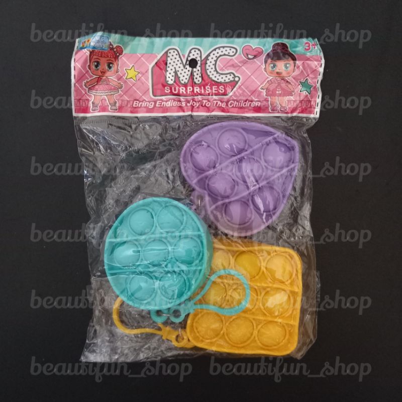 Gantungan kunci pop it mini set isi 3pcs | pop it gantungan kunci | gantungan kunci popit | popit ke