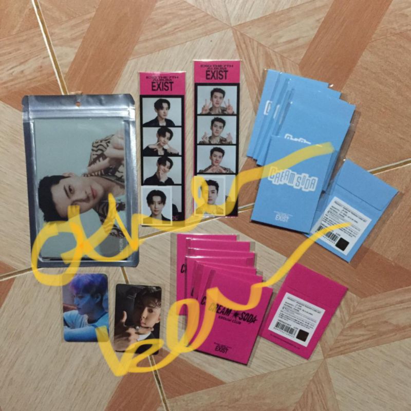 md exo exist cream soda - 4cut chanyeol sehun tc trading card A ver. pc drink event 4 kai photocard