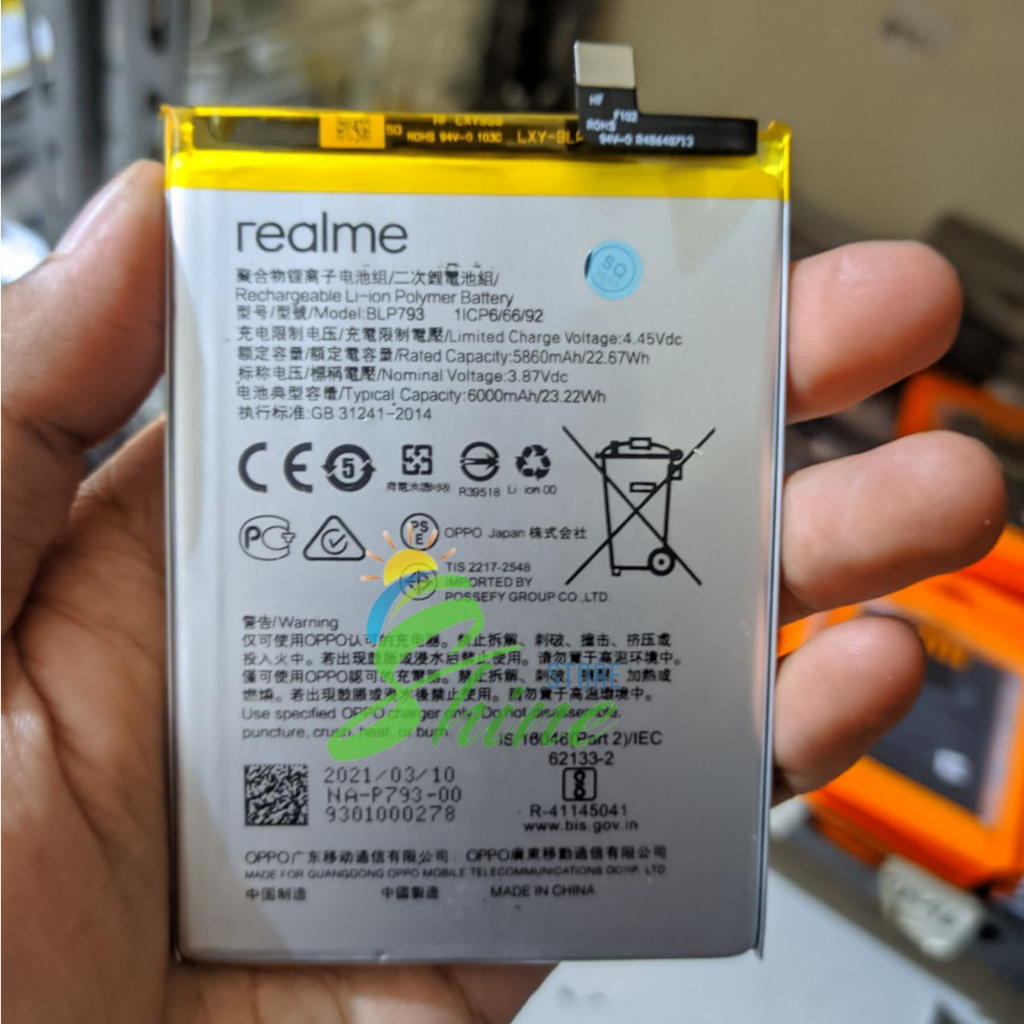 Baterai Batre BLP793 Original HP Realme Narzo 20 RMX2193 / Realme Narzo 30A RMX3171 Battery Batrei R